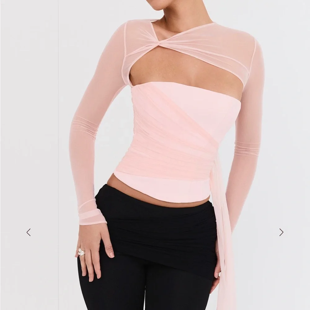 House of CB Mistress Rocks Peony Long Sleeve Corset - Picture 6 of 16